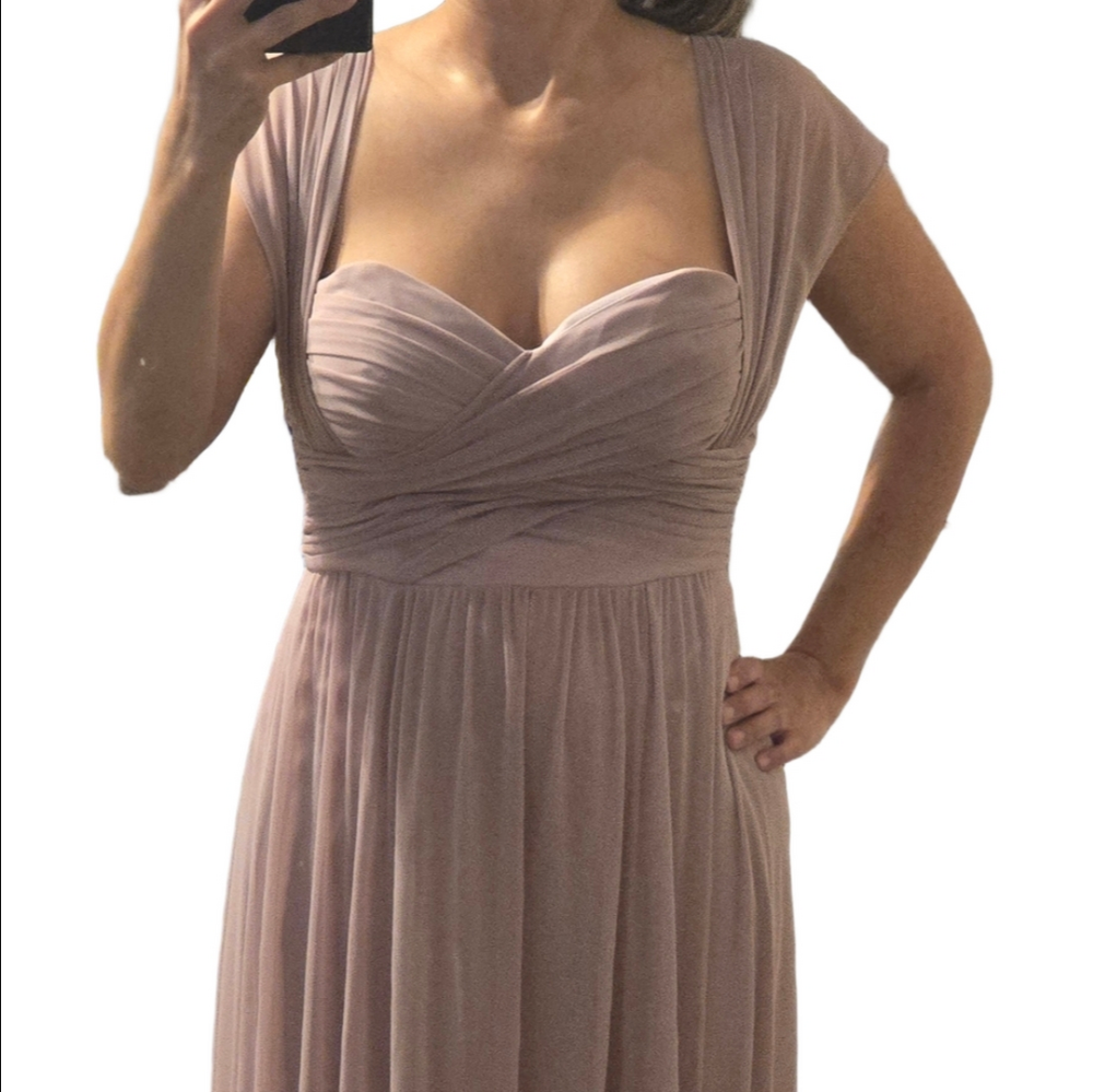 Jenny Yoo JY515 Mauve Chiffon Bridesmaid Formal Maxi Gown Dress Size 6